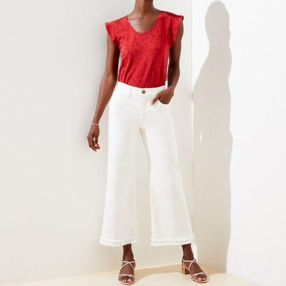 NWT Modern WIDE LEG CROP JEANS IN CARIBBEAN SAND